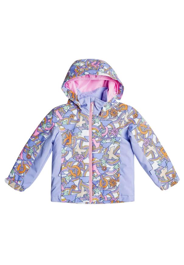 Kurtka narciarska dla dzieci Roxy Snowy Tale 10K. Kolor: fioletowy. Materiał: poliester. Wzór: kolorowy. Sezon: zima. Sport: narciarstwo