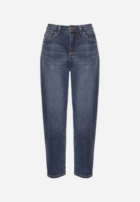 Born2be - Niebieskie Jeansy o Kroju Mom Fit z Wysokim Stanem i Serduszkiem z Tyłu Nalunna. Okazja: na co dzień. Stan: podwyższony. Kolor: niebieski. Styl: klasyczny, casual, elegancki #4