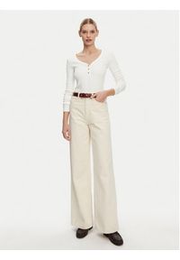 TOMMY HILFIGER - Tommy Hilfiger Bluzka Henley WW0WW43905 Biały Slim Fit. Typ kołnierza: typu henley. Kolor: biały. Materiał: bawełna #3