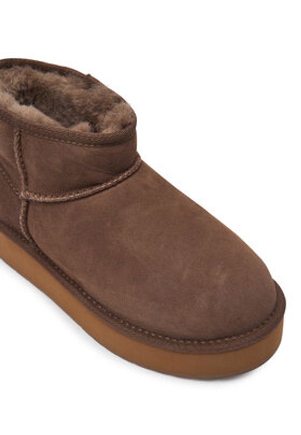 EMU Australia Śniegowce Stinger Micro Flatform 2.0 W13296 Beżowy. Kolor: beżowy. Materiał: skóra