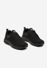 Born2be - Czarne Płaskie Klasyczne Buty Sportowe ze Sznurowaniem Clarilla. Kolor: czarny. Materiał: jeans. Wzór: aplikacja #3