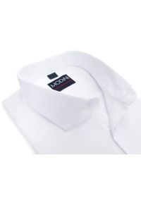 Modini - Biała koszula męska z kieszonką Y53. Kolor: biały. Materiał: bawełna, poliester, tkanina. Styl: klasyczny #1