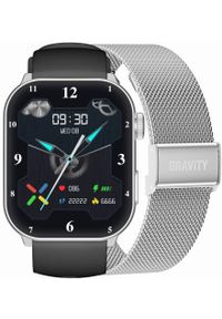 Gravity - Smartwatch Damski GRAVITY GT28-9 Pasek + Bransoleta Czarno Srebrny. Rodzaj zegarka: smartwatch. Kolor: czarny, srebrny, wielokolorowy