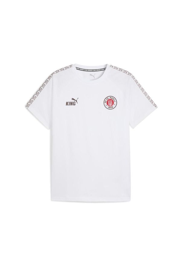 Puma - Męska koszulka FC St. Pauli KING PUMA White Espresso Brown. Kolor: biały, brązowy, wielokolorowy