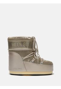Śniegowce damskie Moon Boot ICON LOW GLANCE PLATINUM SATIN BOOTS. Kolor: szary #1