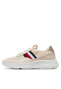 TOMMY HILFIGER - Tommy Hilfiger Sneakersy Modern Runner Premium Knit FM0FM05135 Beżowy. Kolor: beżowy. Materiał: materiał #4