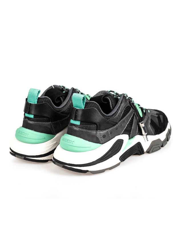 Geox Sneakersy "T01 A" | T94BTA 01422 | T01 A | Mężczyzna | Czarny, Miętowy. Kolor: wielokolorowy, miętowy, czarny. Materiał: materiał, skóra