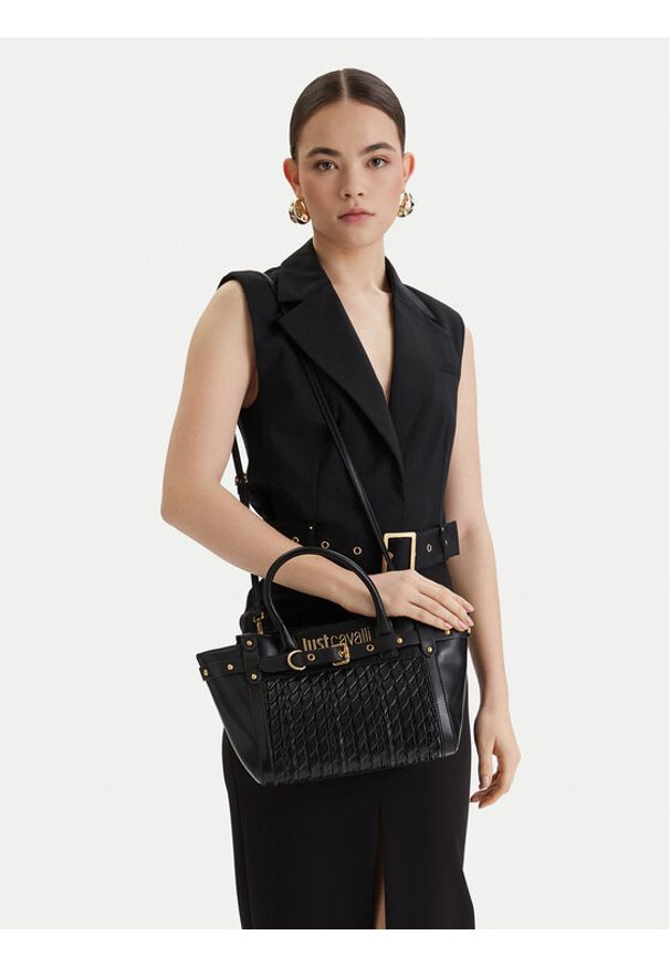 Just Cavalli Torebka 80RA4BG2 ZSD90 Czarny. Kolor: czarny. Materiał: skórzane