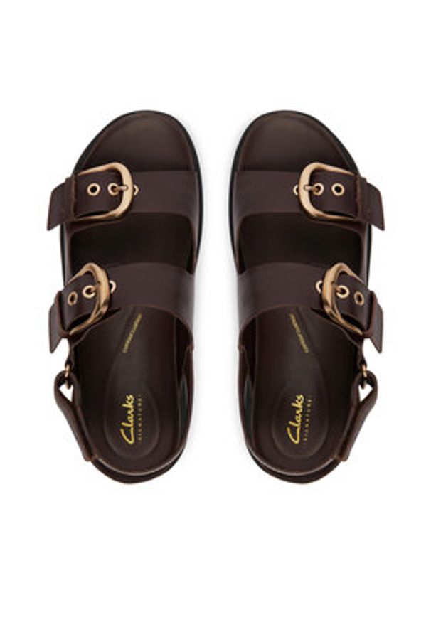 Clarks Sandały Aristella Bay 26185806 Brązowy. Kolor: brązowy. Materiał: skóra