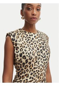 LOLA CASADEMUNT Sukienka codzienna LS2616152 Brązowy Regular Fit. Okazja: na co dzień. Kolor: brązowy. Materiał: syntetyk. Typ sukienki: proste. Styl: casual #2