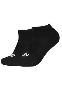 skechers - Skarpetki sportowe dla dorosłych 2PPK Basic Cushioned Sneaker Socks. Kolor: czarny. Materiał: bawełna, poliamid, elastan