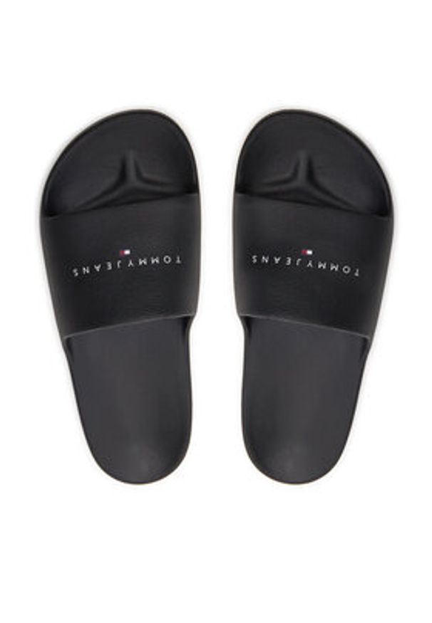 Tommy Jeans Klapki Tjw Printed Pu Pool Slide EN0EN02693 Czarny. Kolor: czarny. Materiał: syntetyk