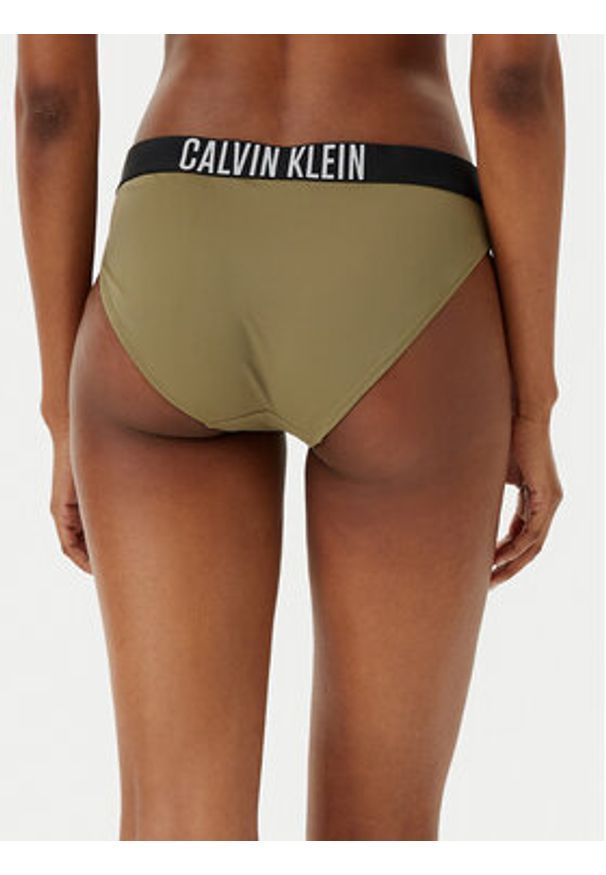 Calvin Klein Swimwear Dół od bikini KW0KW02856 Zielony. Kolor: zielony. Materiał: syntetyk