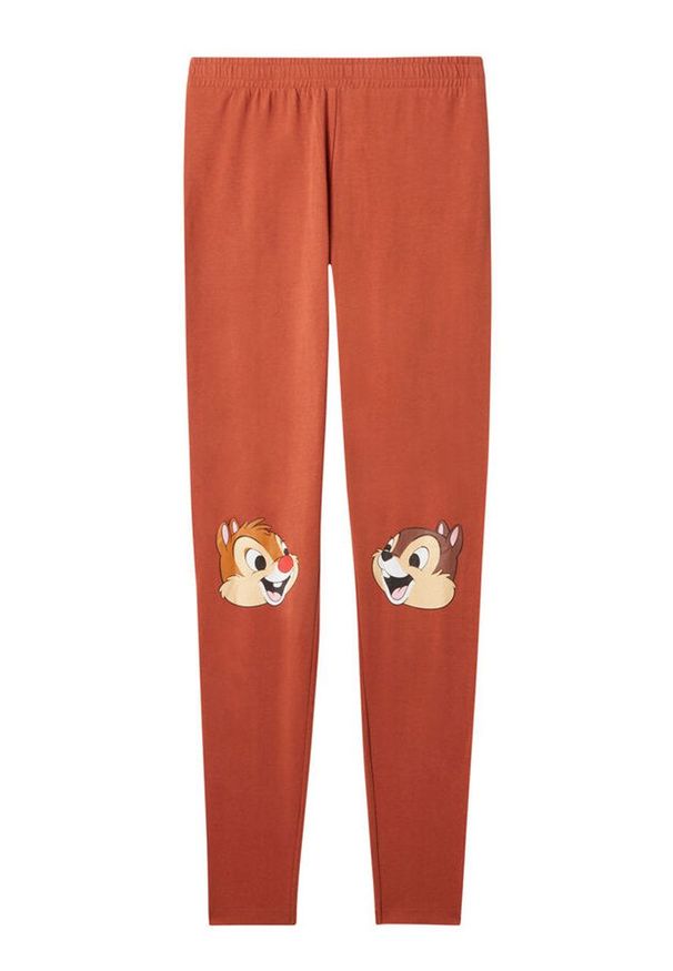 Undiz legginsy damskie kolor brązowy z nadrukiem. Kolor: brązowy. Materiał: dzianina. Wzór: nadruk