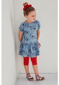 Mayoral sukienka dziecięca mini rozkloszowana. Kolor: niebieski. Długość rękawa: krótki rękaw. Typ sukienki: rozkloszowane. Długość: mini