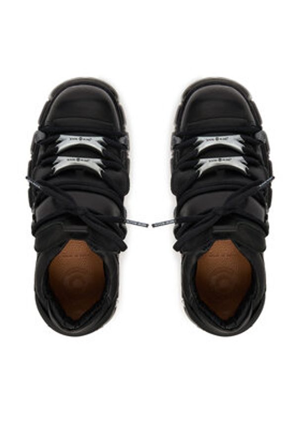 NEW ROCK Sneakersy M-120N-C26 Czarny. Kolor: czarny. Materiał: skóra