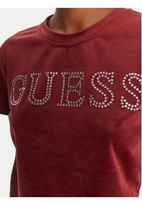 Guess T-Shirt V3BI01 K0232 Bordowy Regular Fit. Kolor: czerwony. Materiał: syntetyk #3