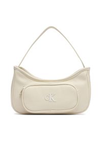 Calvin Klein Jeans Torebka Ck Shoulder Bag IU0IU00757 Beżowy. Kolor: beżowy. Materiał: skórzane #1