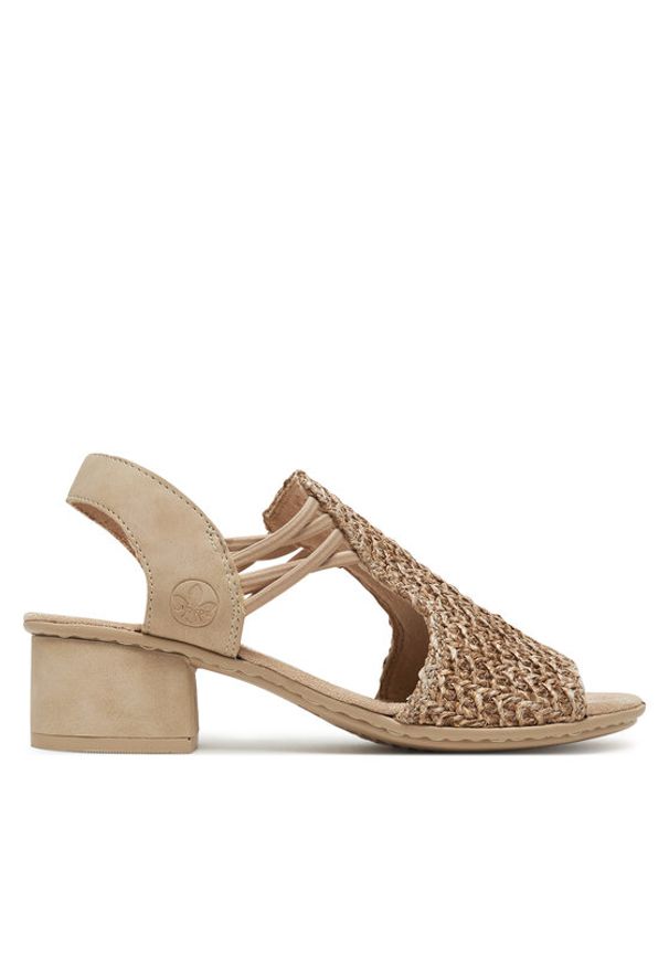 Rieker Sandały 64962-60 Beżowy. Kolor: beżowy. Materiał: materiał