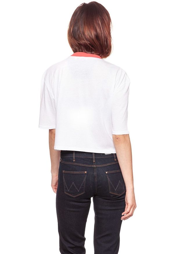 Wrangler - WRANGLER T SHIRT DAMSKI T-SHIRTS CROP 80´S TEE WH W7013EV12 112130880. Wzór: napisy