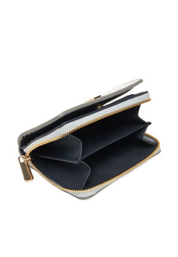 TOMMY HILFIGER - Tommy Hilfiger Portfel Med Za W/Flap Met AW0AW18037 Srebrny. Kolor: srebrny. Materiał: skóra