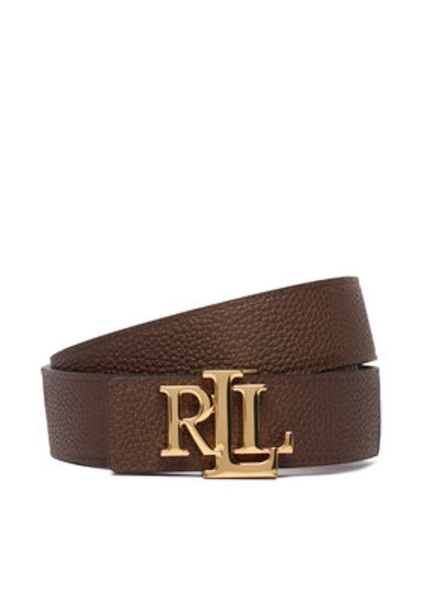 Lauren Ralph Lauren Pasek Damski 412912039002 Brązowy. Kolor: brązowy. Materiał: skóra