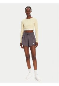 Adidas - adidas Bluzka Ribbed JD0013 Beżowy Slim Fit. Kolor: beżowy. Materiał: bawełna #3