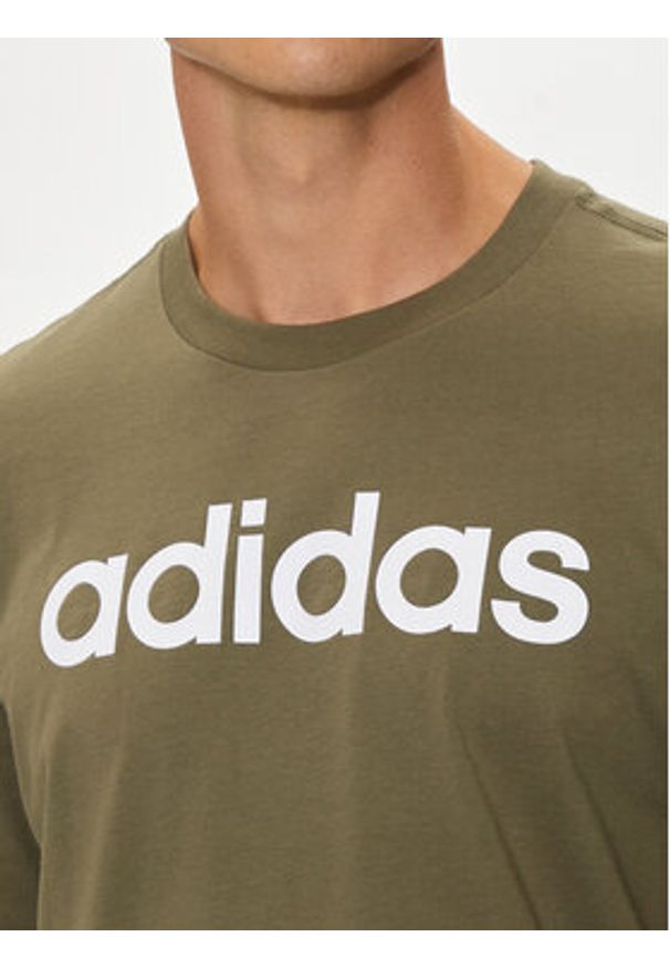 Adidas - adidas T-Shirt Essentials Linear Logo IC9280 Zielony Regular Fit. Kolor: zielony. Materiał: bawełna
