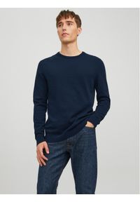 Jack & Jones Sweter 12137190 Granatowy Regular Fit. Kolor: niebieski. Materiał: bawełna