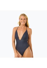 RIPCURL - Strój kąpielowy jednoczęściowy damski Rip Curl Dalias Denim Skimpy One Piece. Kolor: niebieski. Materiał: denim
