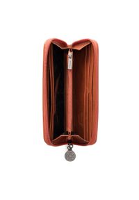 Wittchen - Damski portfel skórzany lakierowany tłoczony. Kolor: pomarańczowy. Materiał: skóra, lakier. Wzór: aplikacja #5