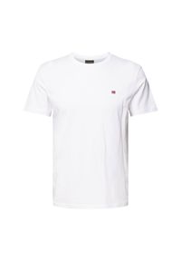 Koszulka męska Napapijri Salis. Kolor: biały. Materiał: bawełna. Długość rękawa: krótki rękaw. Długość: krótkie. Sport: turystyka piesza #1