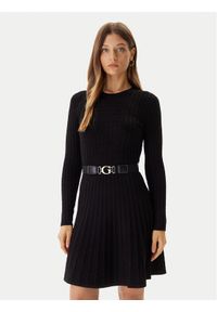 Guess Sukienka dzianinowa W5BK68 Z2YJ2 Czarny Slim Fit. Kolor: czarny. Materiał: syntetyk