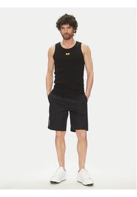Karl Lagerfeld - KARL LAGERFELD Tank top 755401 552238 Czarny Slim Fit. Typ kołnierza: dekolt w karo. Kolor: czarny. Materiał: bawełna