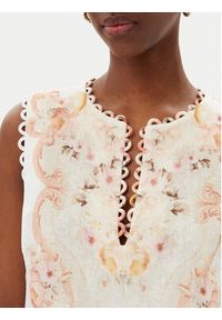 TwinSet - TWINSET Bluzka 251TT2442 Beżowy Regular Fit. Kolor: beżowy. Materiał: len
