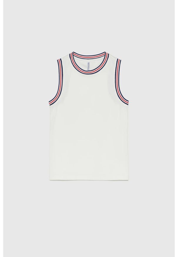 MOODO - Bawełniany top biały. Kolor: biały. Materiał: bawełna