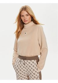 Guess Bluza Olympe V4YQ05 KCAY2 Beżowy Regular Fit. Kolor: beżowy. Materiał: syntetyk