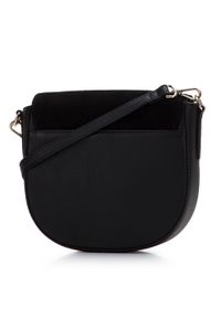 Wittchen - Damska torebka saddle bag z dwóch rodzajów skór. Kolor: czarny. Wzór: haft. Dodatki: z haftem. Materiał: skórzane. Styl: casual, elegancki #2