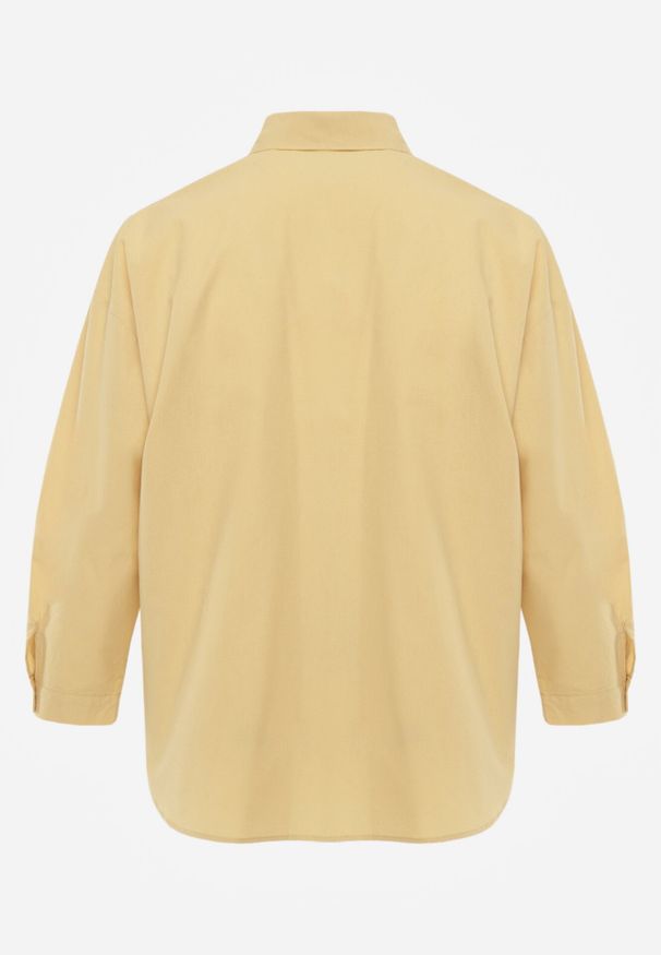 Born2be - Żółta Bawełniana Koszula o Kroju Oversize Nororena. Okazja: na co dzień. Kolor: żółty. Materiał: bawełna. Styl: elegancki, casual