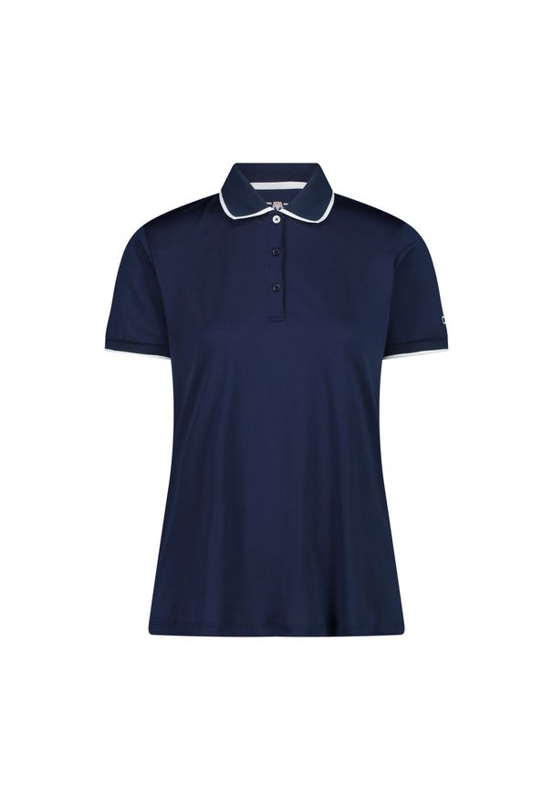 Damska koszulka polo CMP. Typ kołnierza: polo. Kolor: niebieski. Sezon: lato