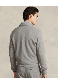 Ralph Lauren - RALPH LAUREN - Szary sweter z logo. Typ kołnierza: polo. Kolor: szary. Materiał: wiskoza. Wzór: aplikacja