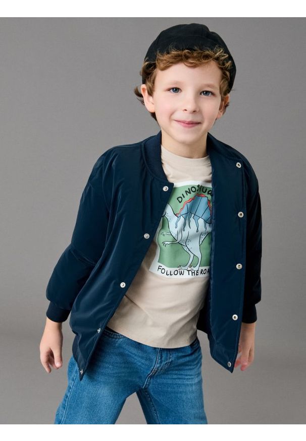 Sinsay - Kurtka bomberka z lekkim ociepleniem - granatowy. Kolor: niebieski