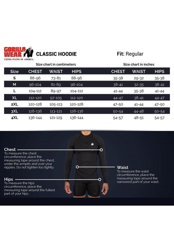 GORILLA WEAR - Classic Bluza z kapturem - Czarny. Typ kołnierza: kaptur. Kolor: czarny. Sport: fitness