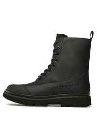 Calvin Klein Jeans Botki Chunky Combat Laceup Boot Rub YW0YW01066 Czarny. Kolor: czarny. Materiał: nubuk, skóra #7