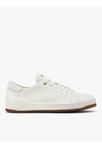 Ryłko - Białe półbuty sportowe na dwukolorowym spodzie. Nosek buta: okrągły. Kolor: biały. Materiał: skóra. Styl: sportowy #1