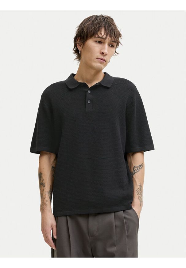 Jack & Jones Sweter George 12268281 Czarny Relaxed Fit. Kolor: czarny. Materiał: bawełna