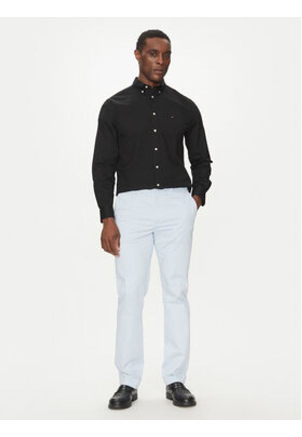 TOMMY HILFIGER - Tommy Hilfiger Koszula Core Flex MW0MW39988 Czarny Regular Fit. Kolor: czarny. Materiał: bawełna
