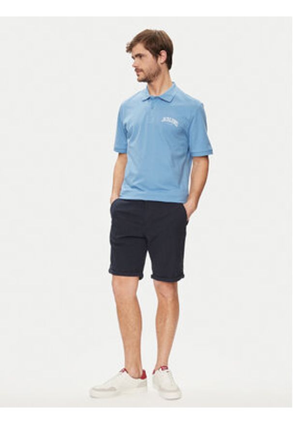 Jack & Jones - Jack&Jones Polo Josh 12247387 Niebieski Standard Fit. Typ kołnierza: polo. Kolor: niebieski. Materiał: bawełna