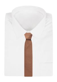 Krawat Męski - Angelo di Monti - Brązowy z Drobnym Wzorem. Kolor: brązowy, beżowy, wielokolorowy. Materiał: tkanina. Styl: elegancki, wizytowy #2