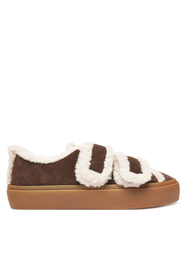 Inuikii Sneakersy Shearling Low Velcro 1001.001.0231 Brązowy. Kolor: brązowy. Materiał: zamsz, skóra